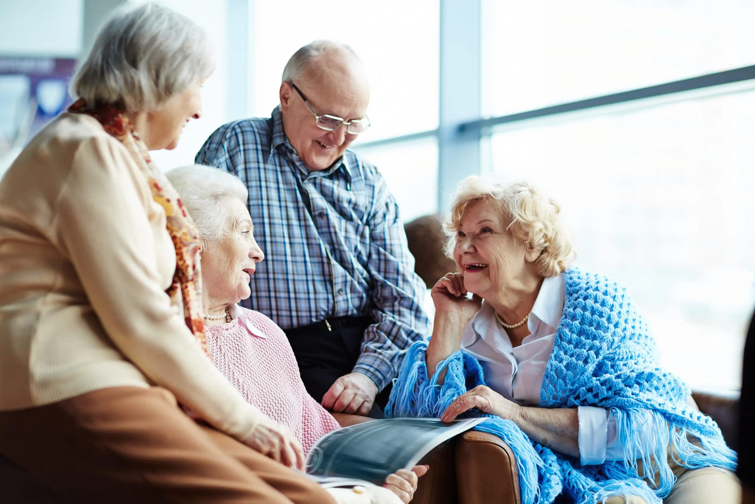 talk Group of senior friends chatting