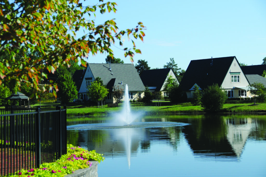 Canterbury Woods Williamsville fountain and pond near residences